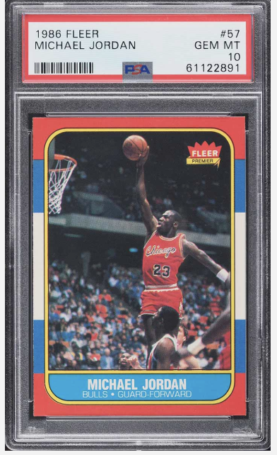 1986 Fleer Michael Jordan graded card